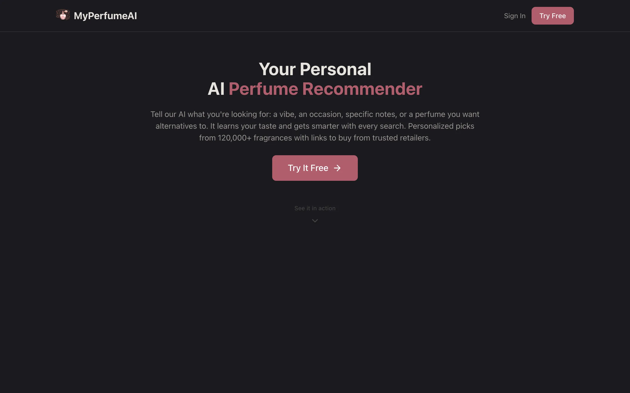 myperfumeai.com screenshot